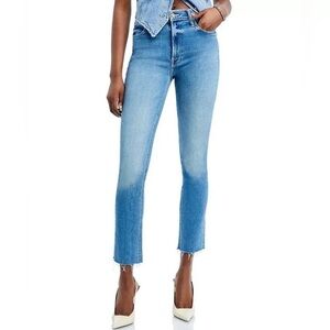 MOTHER Sz 25 • Dazzler Mid Rise Ankle Fray Jeans Riding The Cliffside Denim.